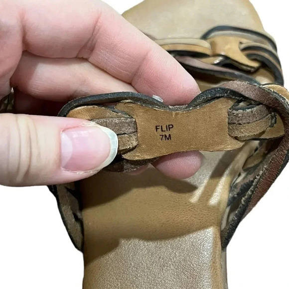 Etienne Aigner Brown Strappy Kitten Heel Slip On Sandals 7 - Picture 6 of 7